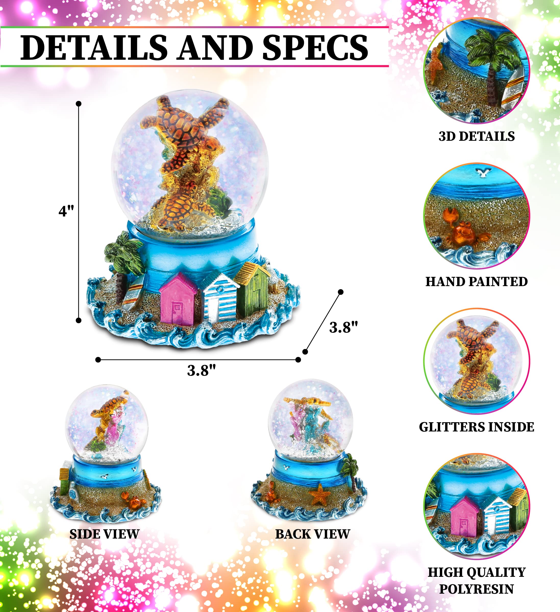 Amazon.com: CoTa Global Cool Summer Sea Turtle Snow Globe - Water